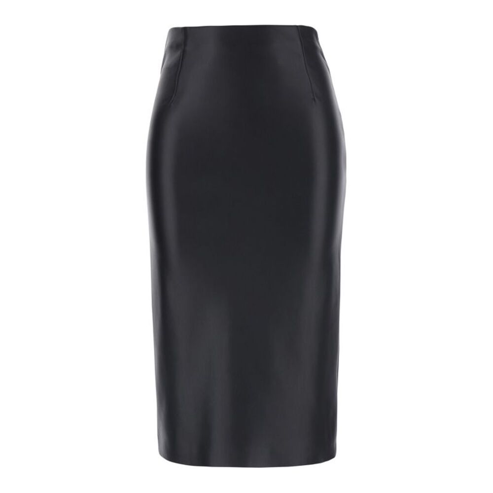 Jucca Women Black Midi Skirt In Eco Leather For Women